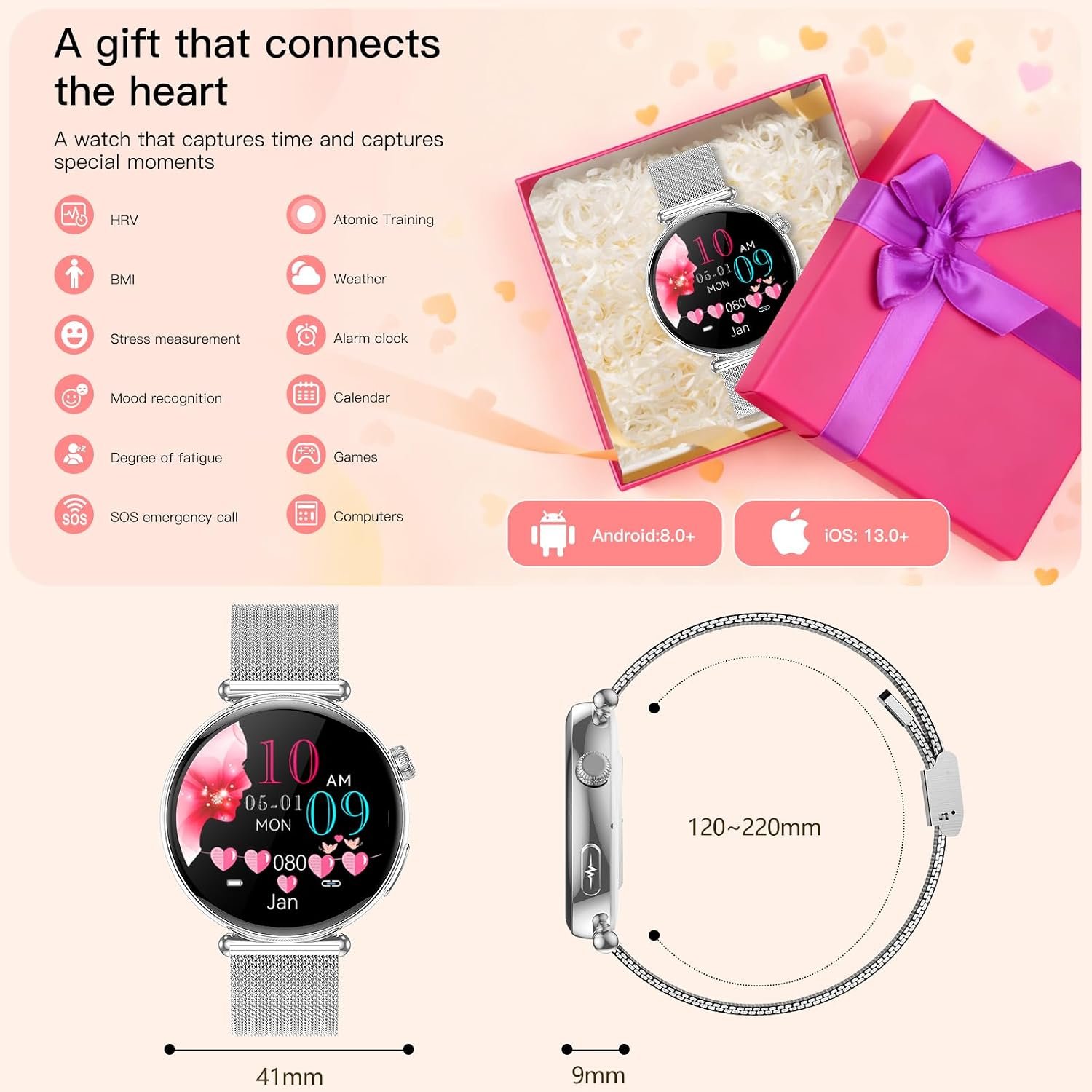 2026 New AI-GPT Smartwatch for Women with ECG/Blood Pressure/HRV/Sleep/BMI - Image 7
