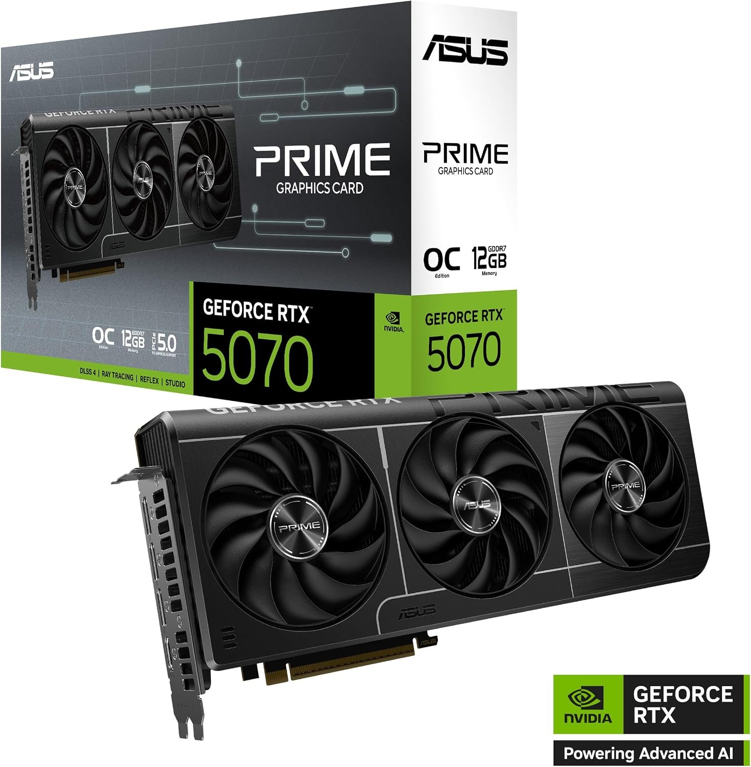 ASUS Prime GeForce RTX™ 5070 GDDR7 12GB OC Edition – Graphics Card (PCIe 5.0, HDMI, Display 2.1, 2.5 Slot, Axial Fans, SFF-Ready) - Image 8