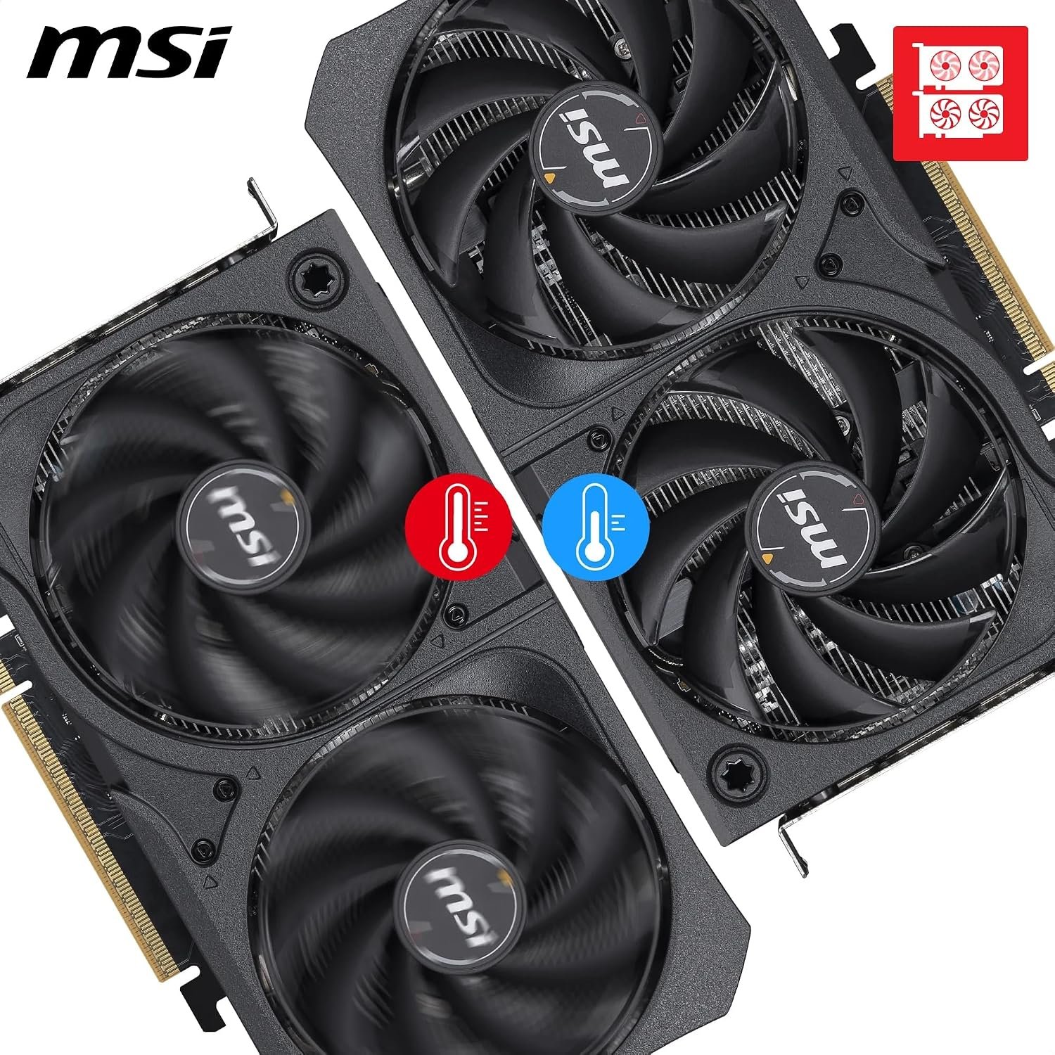 MSI GeForce RTX 5050 8G SHADOW 2X OC Graphics Card - RTX 5050 GPU, 8GB GDDR6 (20Gbps/128-bit), PCIe 5.0 - DUAL-Fan Thermal Design (2 x TORX FAN 5.0) - HDMI 2.1b, DisplayPort 2.1b - Image 3