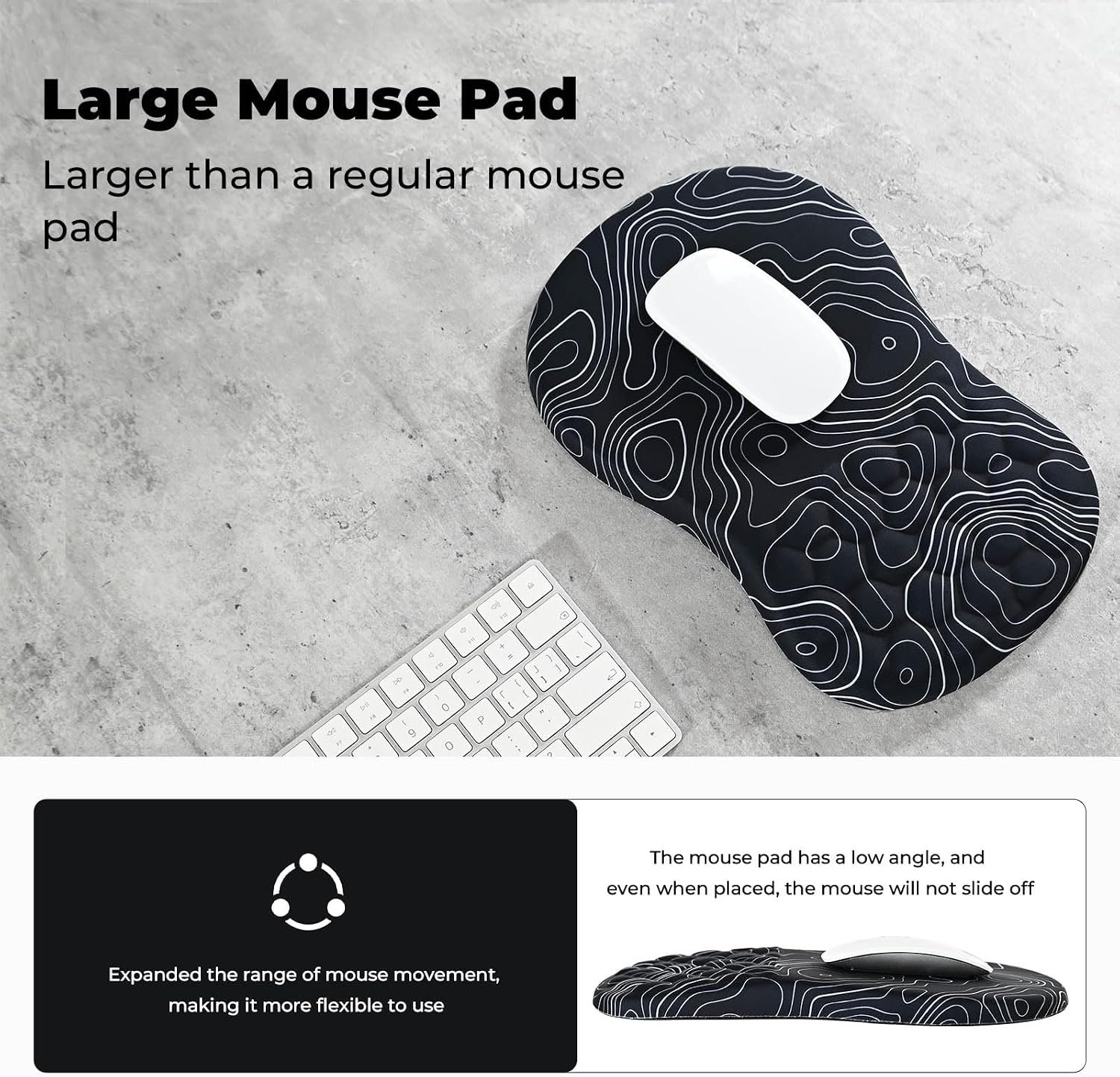 EooCoo Mouse Mat Wrist Support, Gaming Mouse Pad, Mousepad Large, Stripe - Image 4