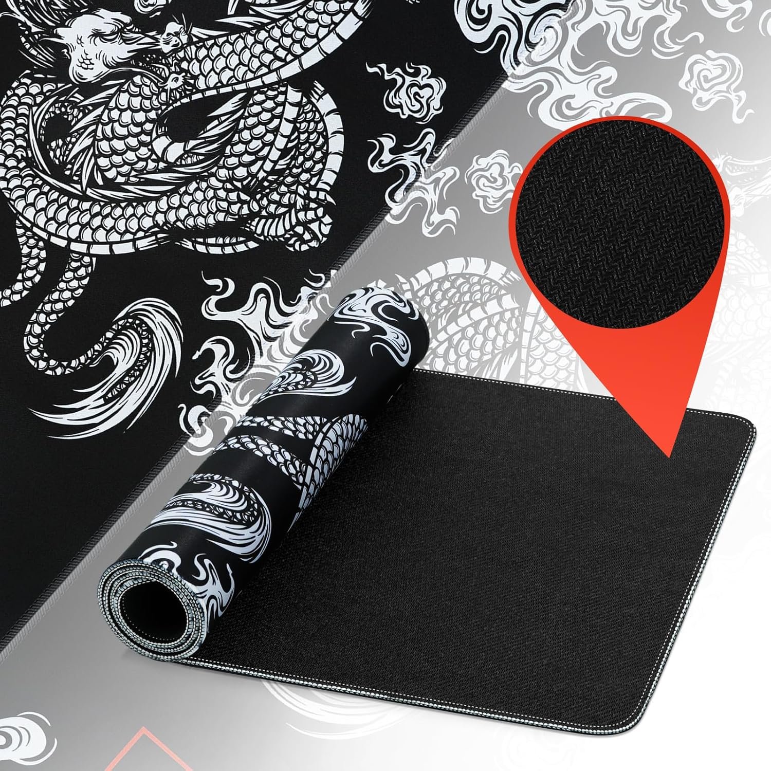 EFISH Gaming Mouse Mat Large Mouse Pad (31.5" x 11.8") Washable Laptop Desk Pad, Japanese Keyboard Pad, Non-Slip Rubber Base Desk Mat for MacBook, PC, Laptop, Office - Image 6