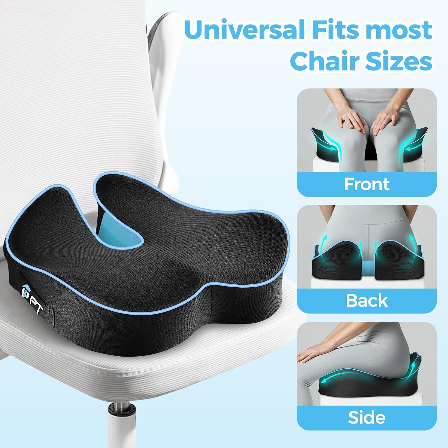 POOTACK Seat Cushions, Comfort Memory Foam Office Chair Cushion - Image 5