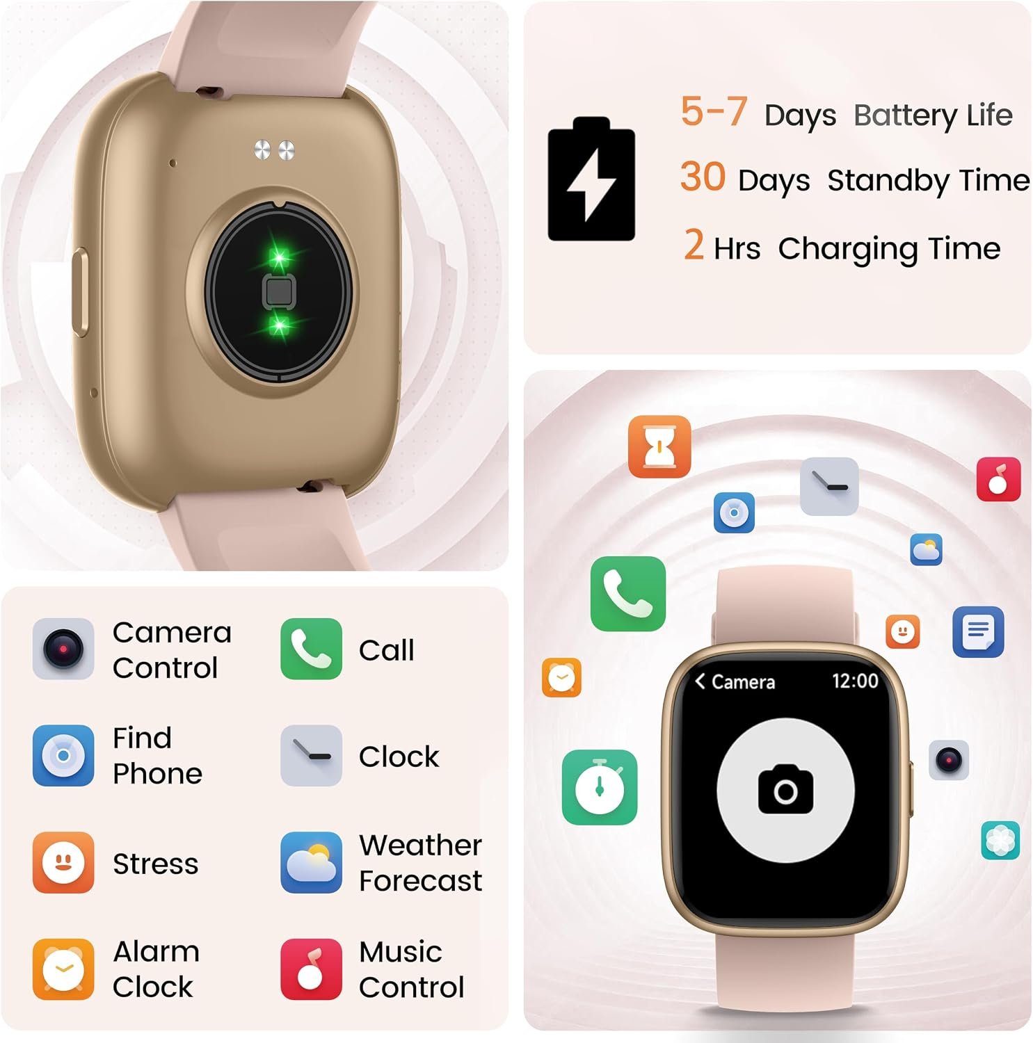 Cillso Smart Watch, Alexa Built-in, 1.83" Bluetooth Calling Fitness Watch - Image 4