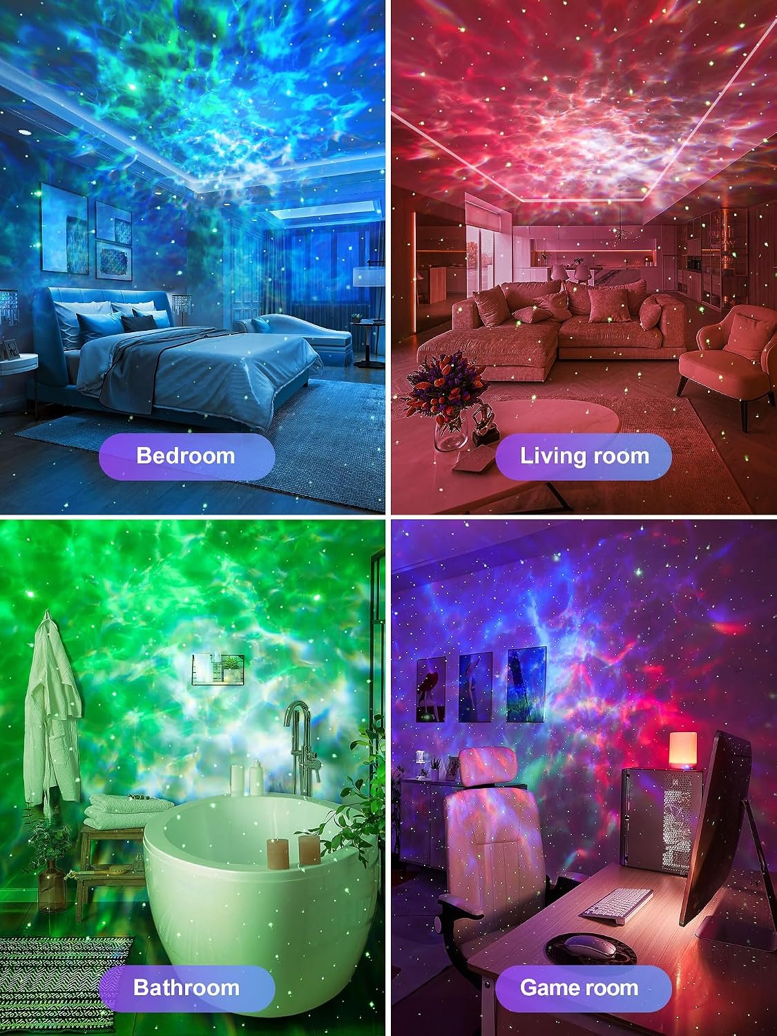 PIKOY Galaxy Projector,15 Colors,Gifts Girl&Women&Boy,Birthday,White Noise - Image 7