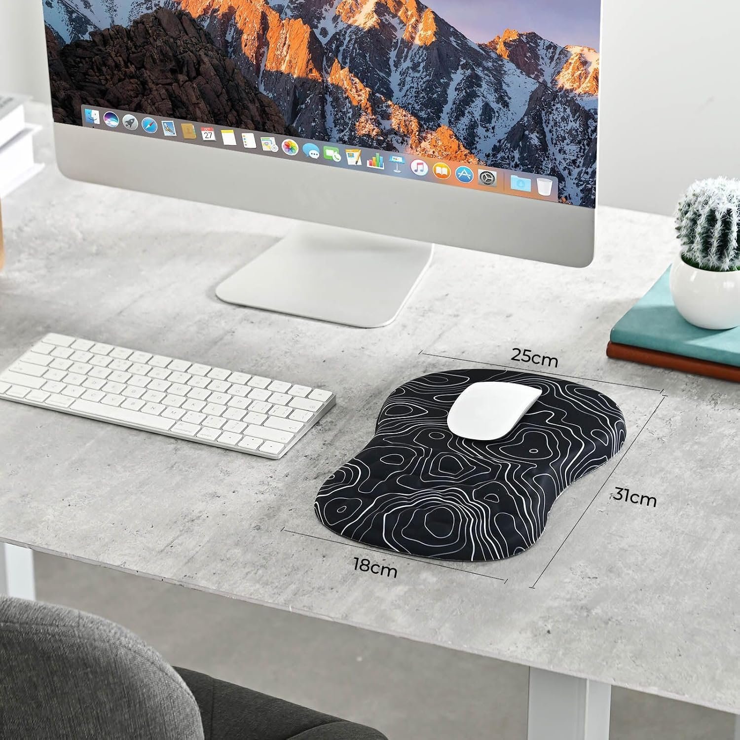 EooCoo Mouse Mat Wrist Support, Gaming Mouse Pad, Mousepad Large, Stripe - Image 7