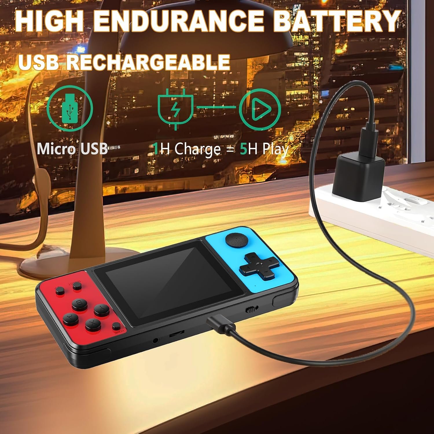 32 Bit Handheld Game Console for Kids,3.0" IPS Screen,139 Retro Video Games - Image 5
