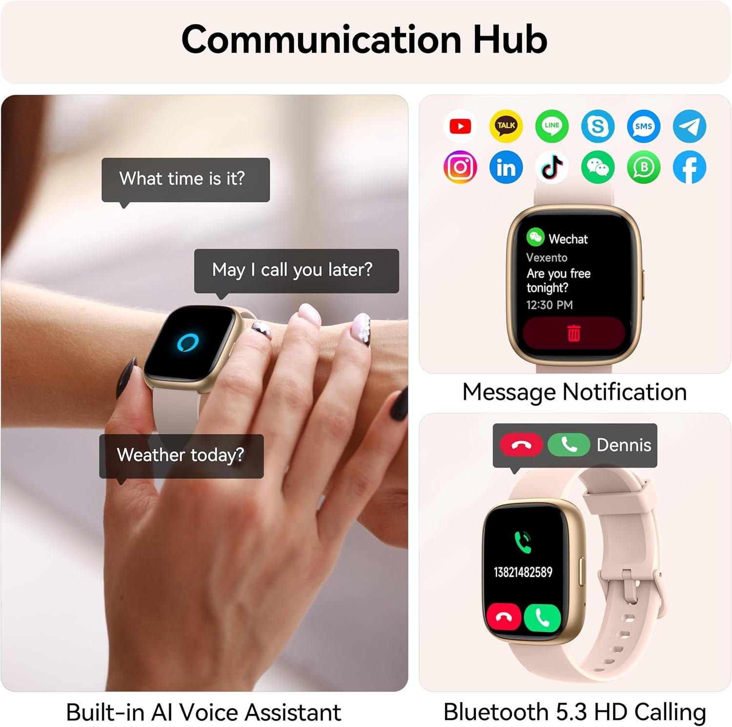Cillso Smart Watch, Alexa Built-in, 1.83" Bluetooth Calling Fitness Watch - Image 5