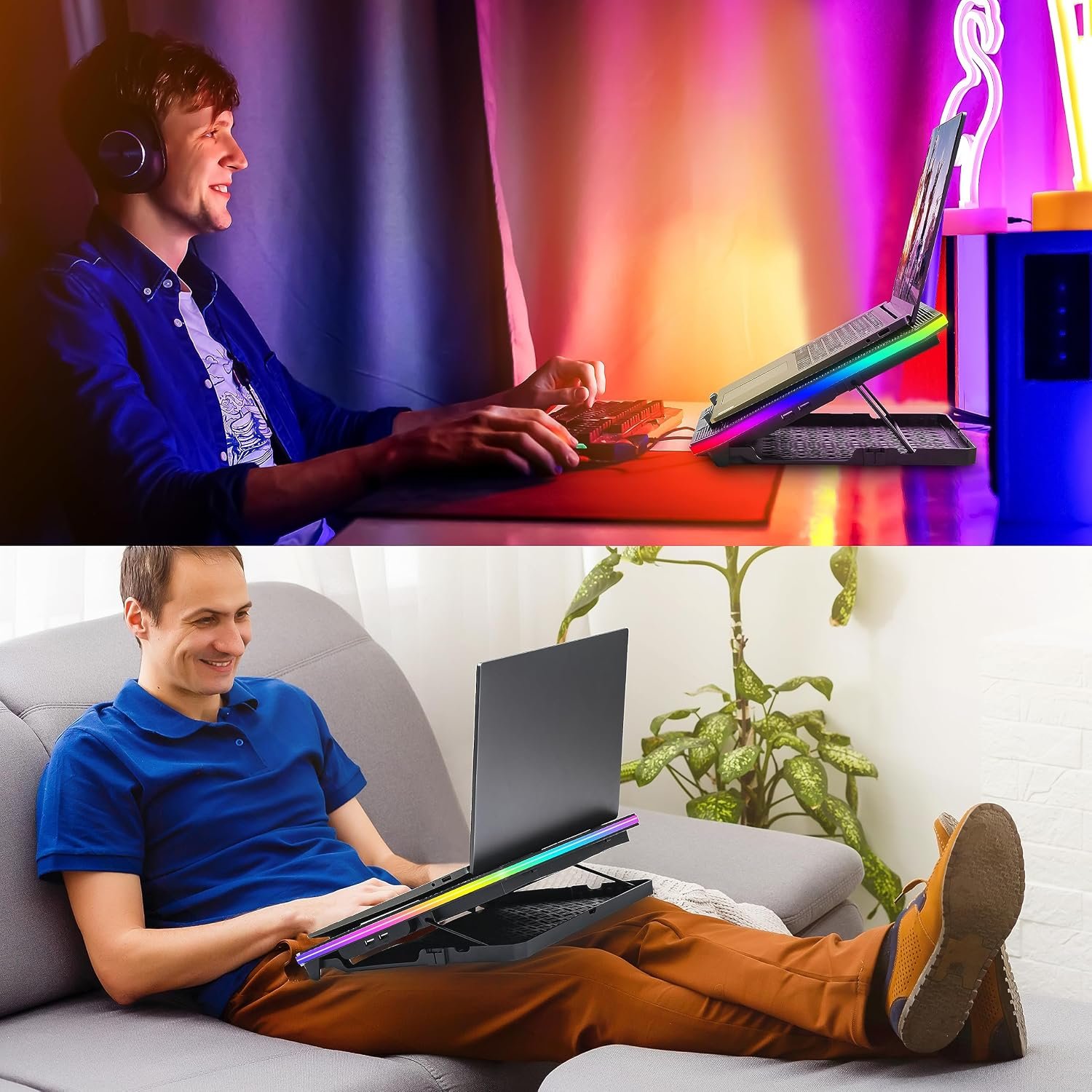 TopMate C12 Laptop Cooling Pad RGB Gaming Notebook Cooler for Desk/Lap Use - Image 6