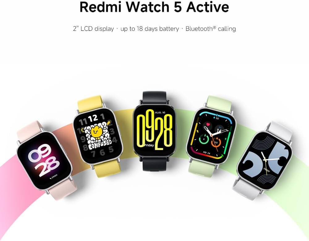 Redmi Watch 5 Active, SmartWatch for Men Women, 18-Day Battery, GPS, Black - Image 2