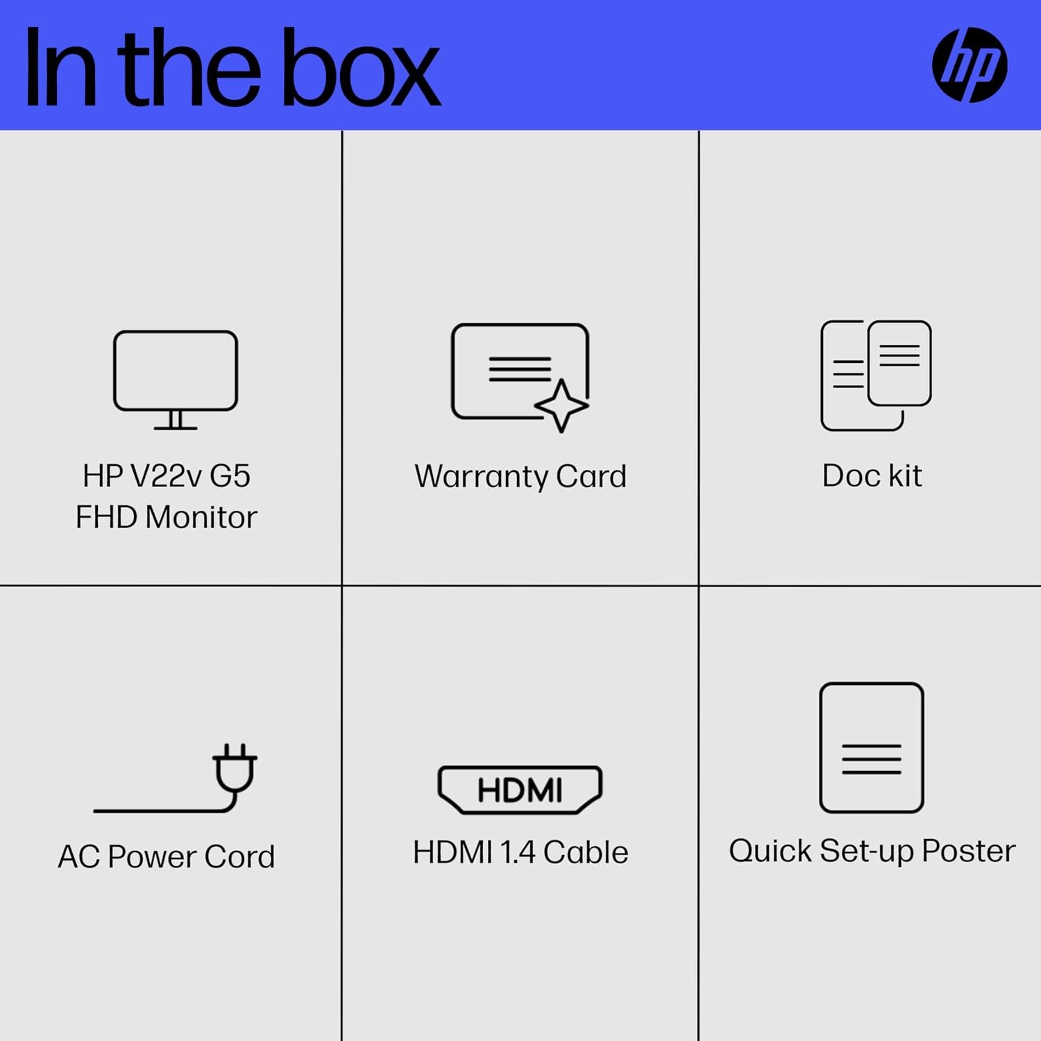 HP 21.4 5 inch Inch FHD Monitor | Full HD VA LCD Display |75hz Refresh Rate |200 Nits Brightness |3000:1 Contrast Ratio | AMD FreeSync Technology |Adjustable Tilt |1x HDMI 1.4, 1x VGA | Black |V22v G5 - Image 9