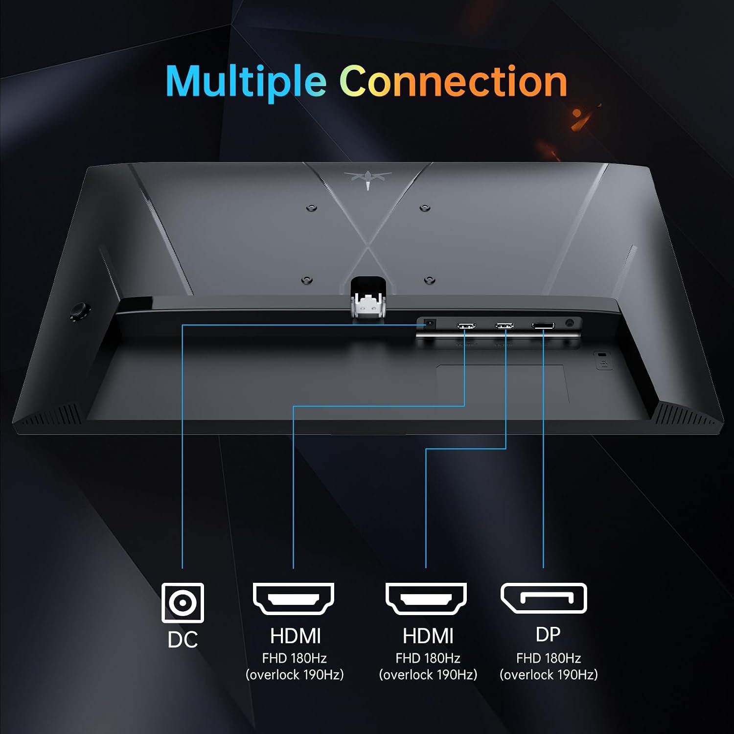 KTC 24 Inch Gaming Monitor, FHD 1080P@180Hz (OC 190Hz) Monior with Fast IPS Panel, 1ms Response Time, Adaptive Sync, HDR400, 133% sRGB, HDMI 2.0 / DP 1.4, Hardware Anti-Blue Light, VESA 100 * 100mm - Image 8