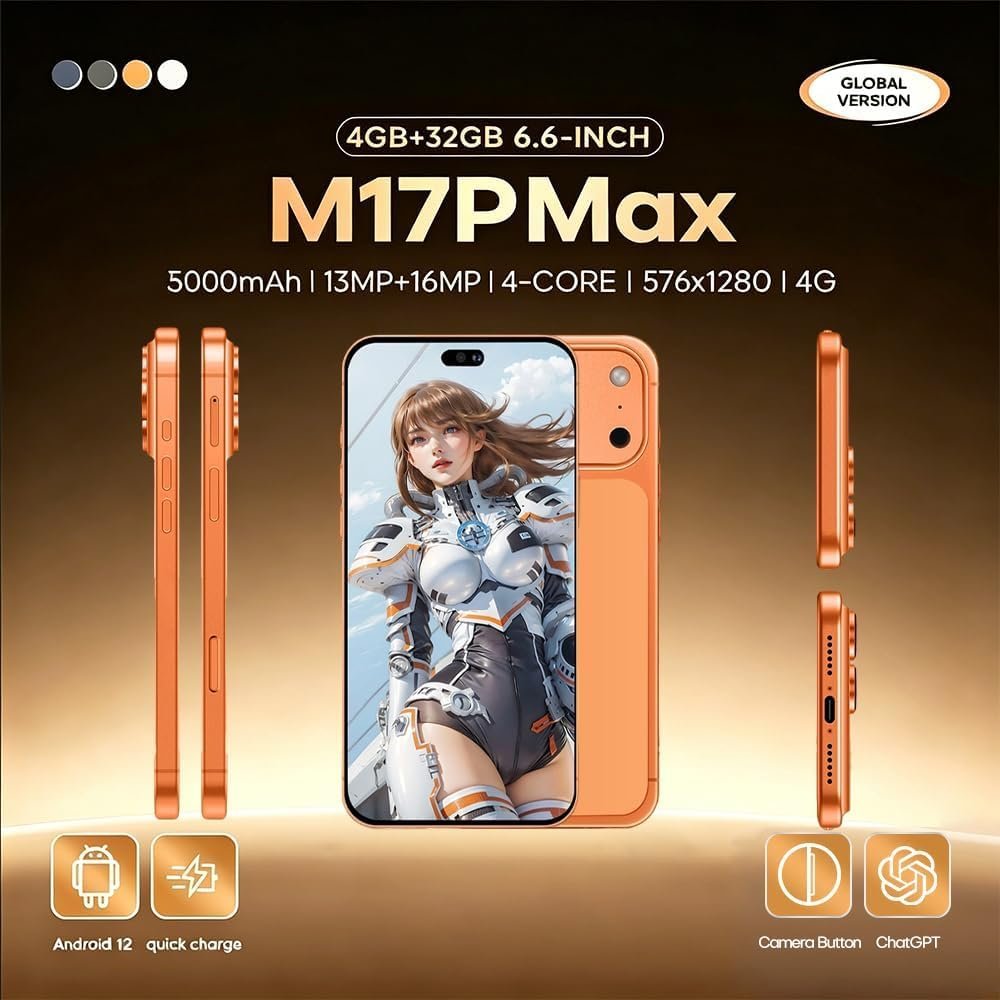 McMgc 4G Smartphone Unlocked, 4GB+32GB Expandable to 256GB, 6.6" HD Display, 5000mAh Battery, Android 12, Dual Camera,4G Dual SIM,Face ID/GPS/OTG (White) - Image 3
