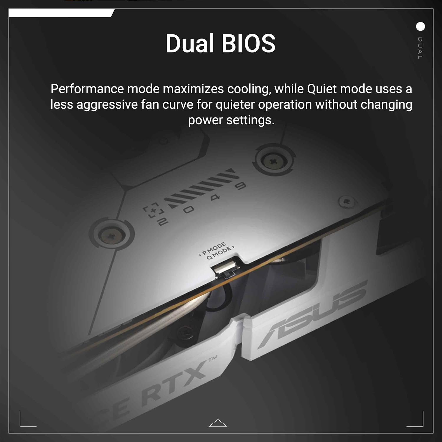 ASUS Dual GeForce RTX 5060 8GB GDDR7 White OC Edition (PCIe 5.0, 8GB GDDR7, DLSS 4, HDMI 2.1b, DisplayPort 2.1b, 2.5-slot design, Axial-tech fan design, 0dB technology) White - Image 5