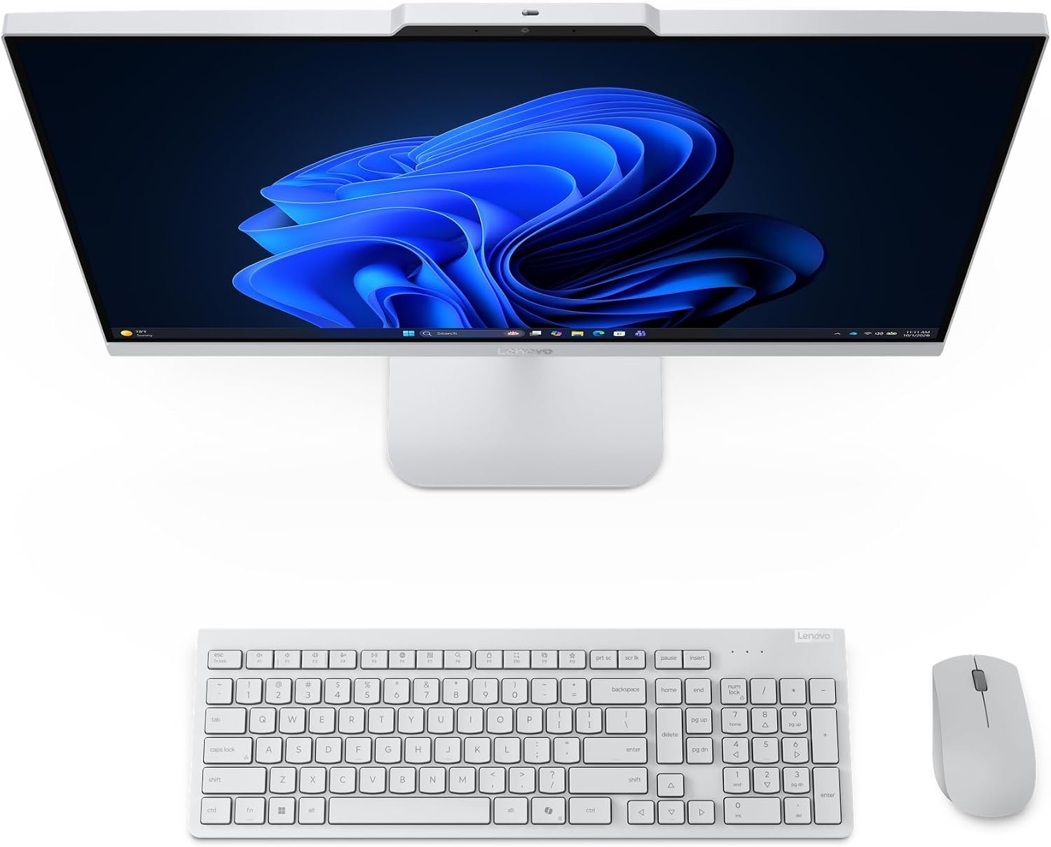Lenovo A105, 24” All‑in‑One Desktop PC, AMD Ryzen 5 Processor, 8GB LPDDR5 RAM, 512GB PCIe SSD, 23.8” Full HD IPS Display, Fast Home & Office Performance, Wireless EOS Keyboard and Mouse – Cloud Grey - Image 3