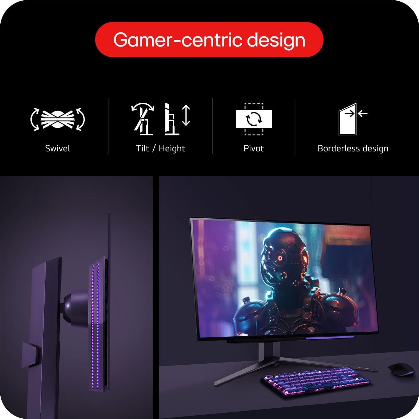 LG 27GS95QE UltraGear Gaming Monitor, 27" QHD WOLED 240Hz, Black - Image 5