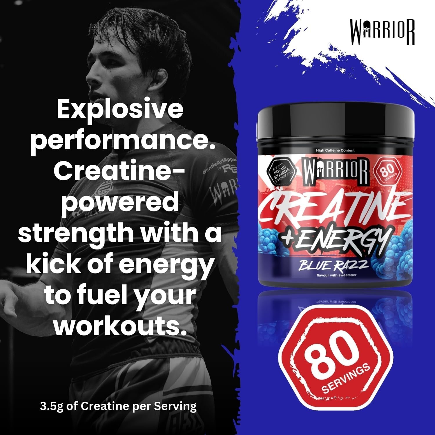 Warrior Creatine Plus Energy 360g Pre Workout Drink Mix with Caffeine - Image 5