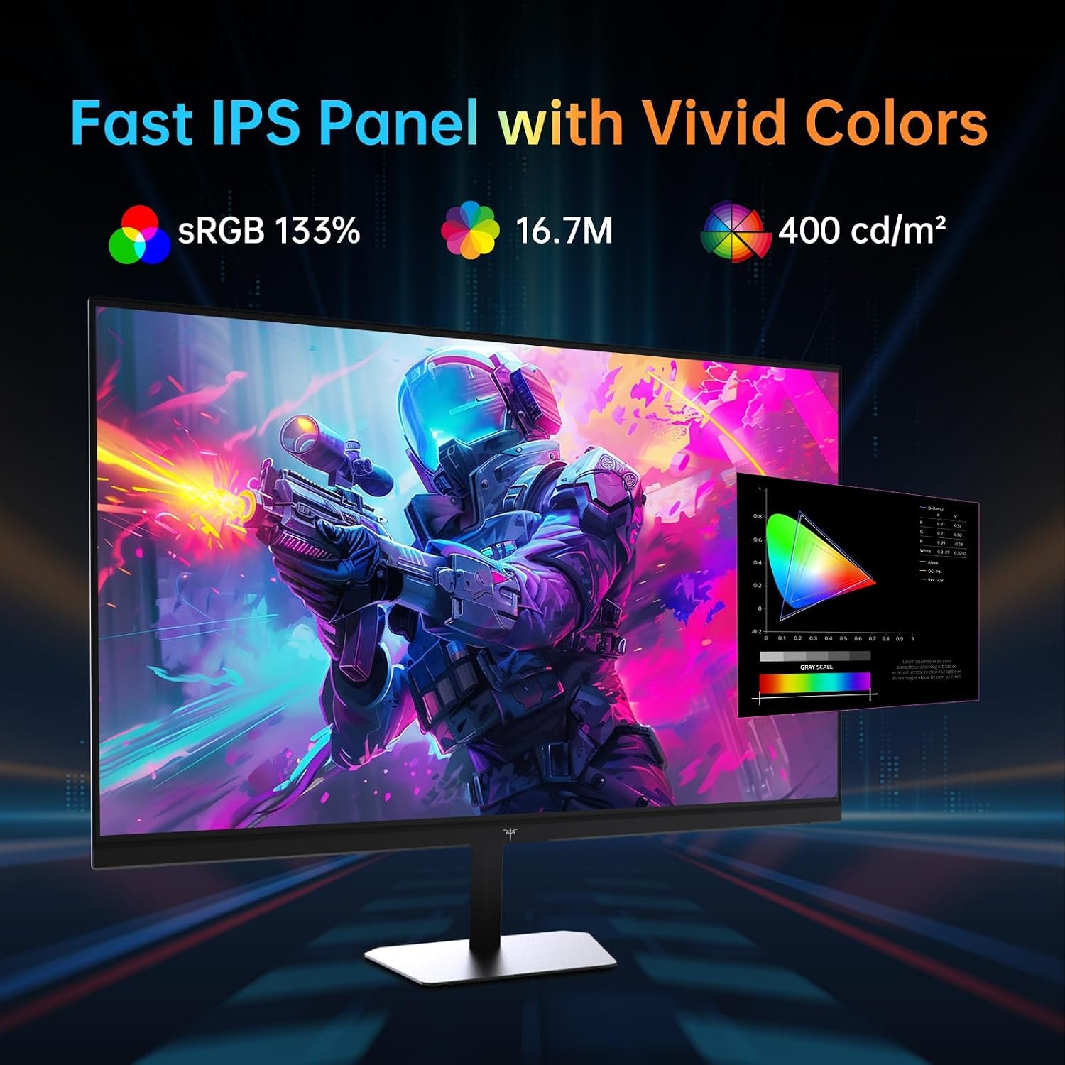 KTC 24 Inch Gaming Monitor, FHD 1080P@180Hz (OC 190Hz) Monior with Fast IPS Panel, 1ms Response Time, Adaptive Sync, HDR400, 133% sRGB, HDMI 2.0 / DP 1.4, Hardware Anti-Blue Light, VESA 100 * 100mm - Image 4