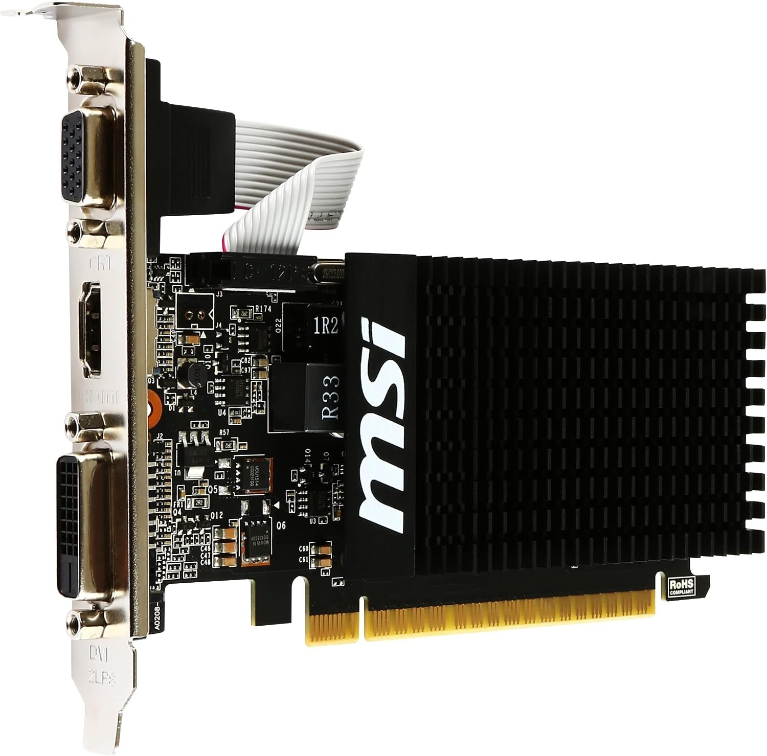 MSI GeForce GT 710 2GD3H LP Graphics Card '2GB DDR3, 954MHz, Low Profile, Low Consumption, VGA, DVI-D, HDMI, HTPC, Silent Passive Fanless Cooling System' - Image 5