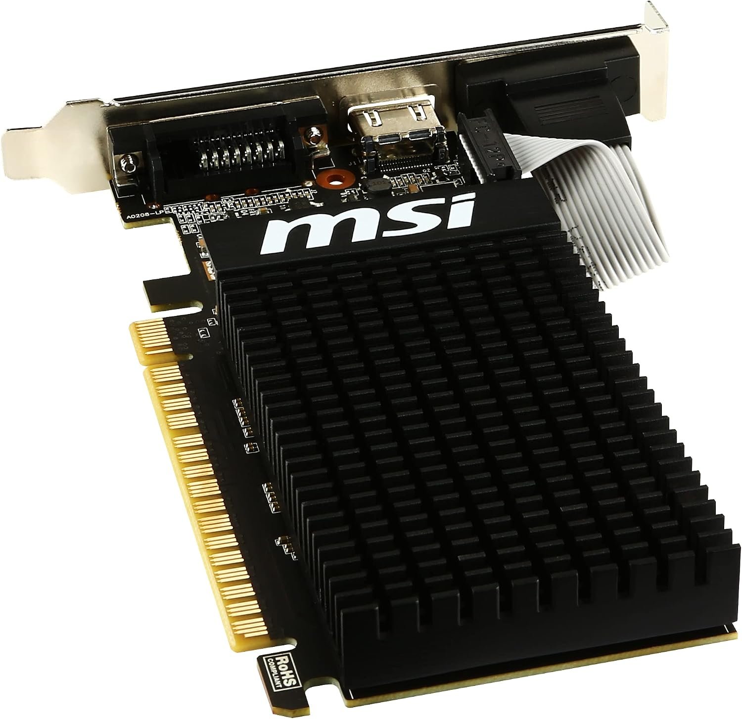 MSI GeForce GT 710 2GD3H LP Graphics Card '2GB DDR3, 954MHz, Low Profile, Low Consumption, VGA, DVI-D, HDMI, HTPC, Silent Passive Fanless Cooling System' - Image 4