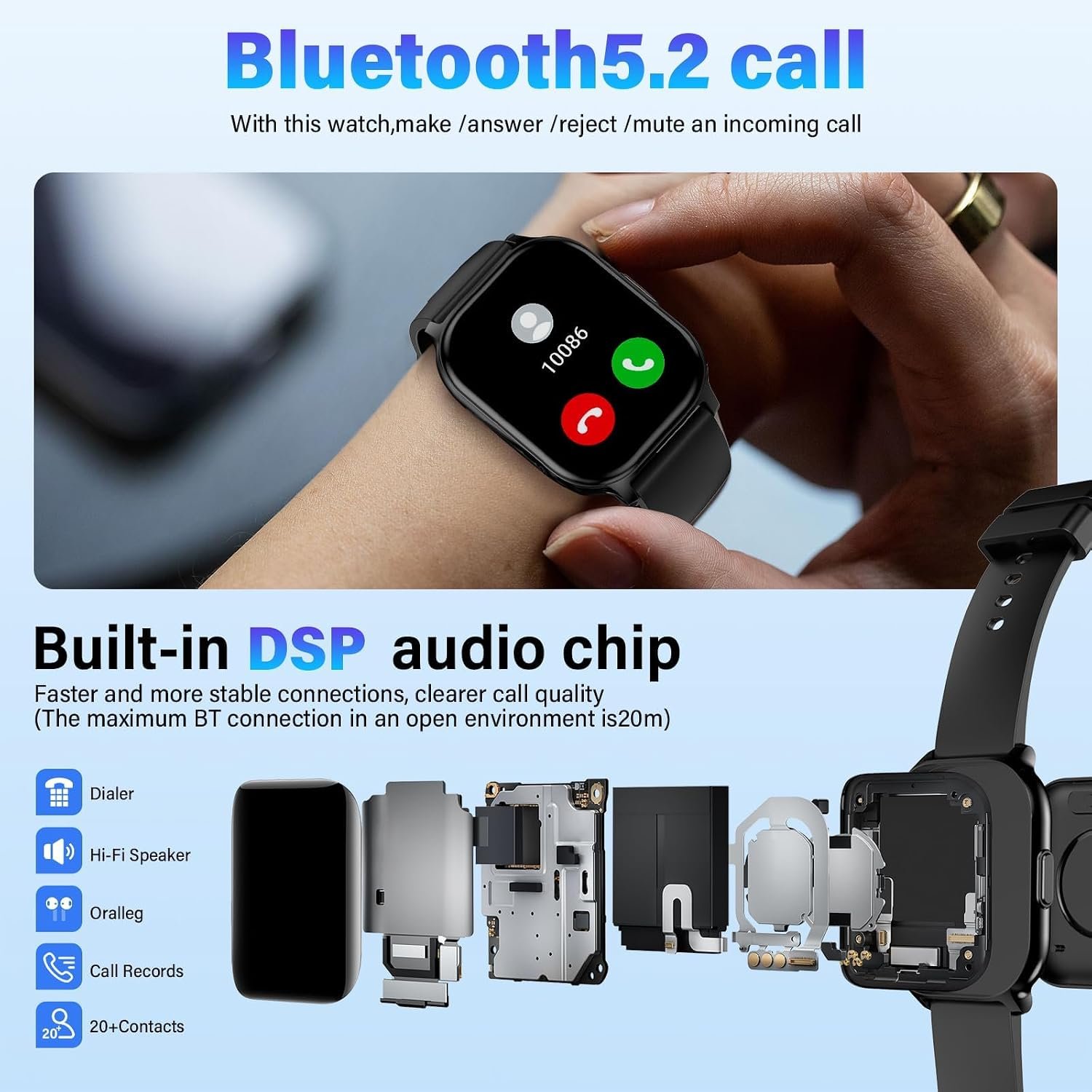 Smart Watch for Men Women, 2.1" HD Fitness Watch with Bluetooth Calling, Heart Rate Sleep Monitor, IP68 Waterproof Smartwatch, Sports Activity Tracker with 100+ Watch Faces for Android iOS - Image 5
