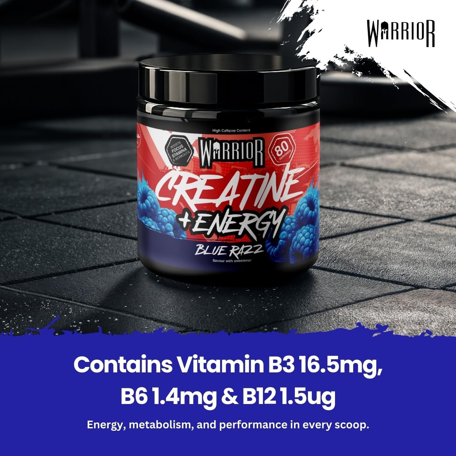 Warrior Creatine Plus Energy 360g Pre Workout Drink Mix with Caffeine - Image 6