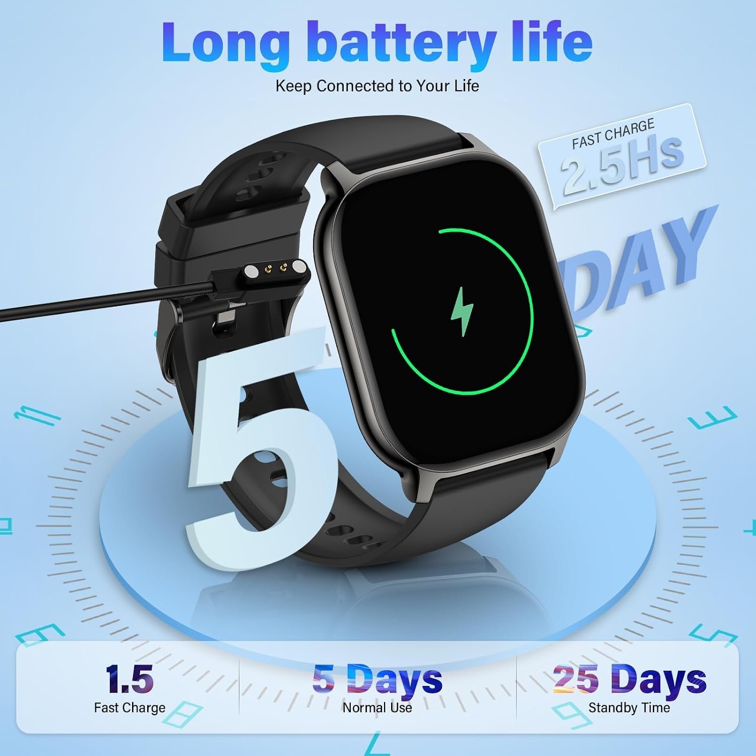 Smart Watch for Men Women, 2.1" HD Fitness Watch with Bluetooth Calling, Heart Rate Sleep Monitor, IP68 Waterproof Smartwatch, Sports Activity Tracker with 100+ Watch Faces for Android iOS - Image 6