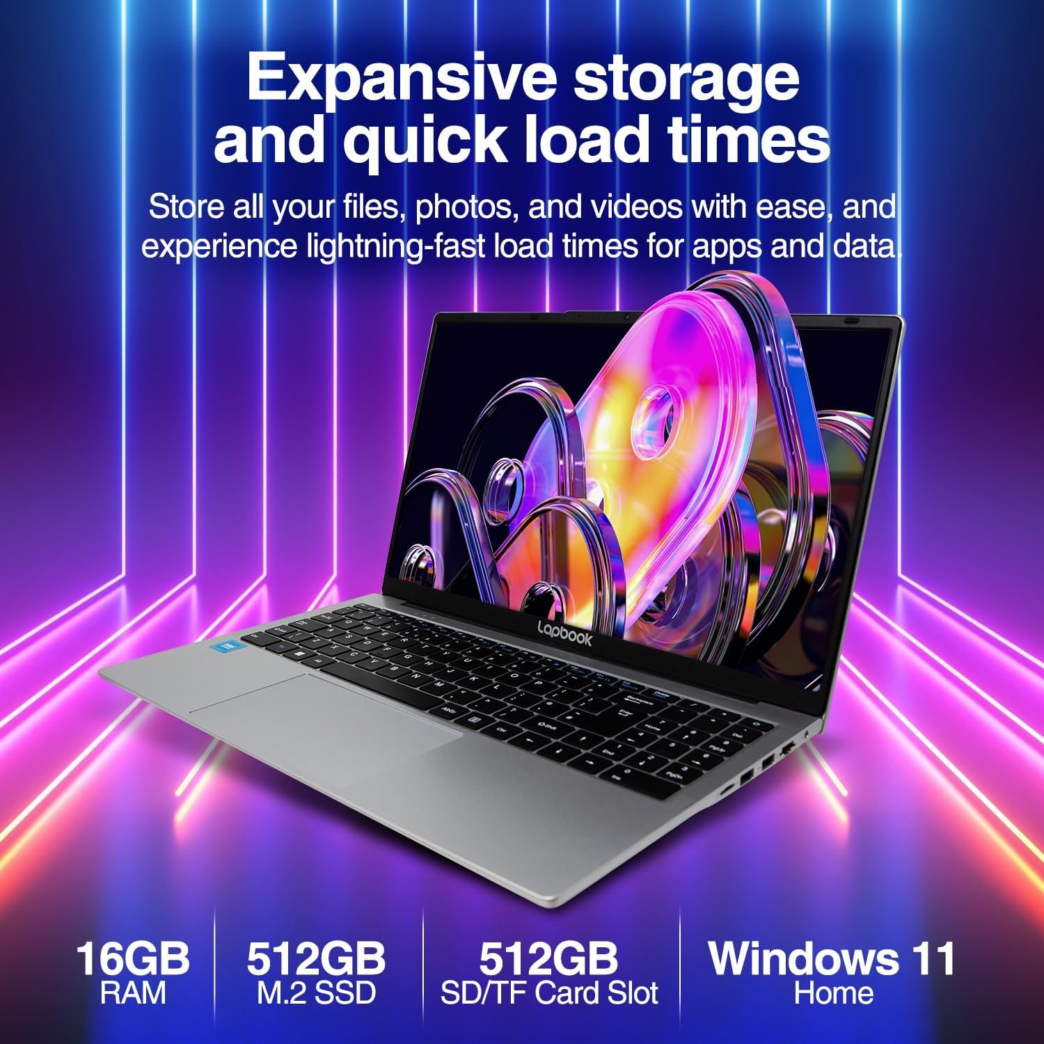15.6" Full HD Laptop - 16GB RAM 512GB M.2 SSD Windows 11 Home, Dual-Band WiFi, Integrated Webcam - S15 N2 15 Inch Lightweight Laptop - Image 3