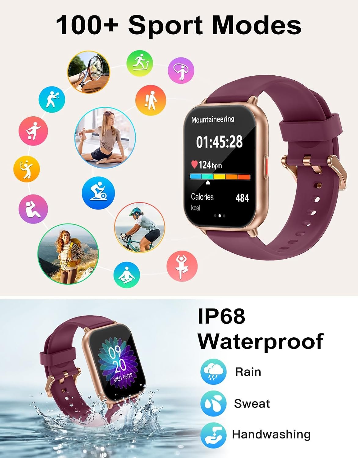 Smart Watch Answer/Make Call,Smart Watches for Women Men 1.85"HD Screen - Image 3