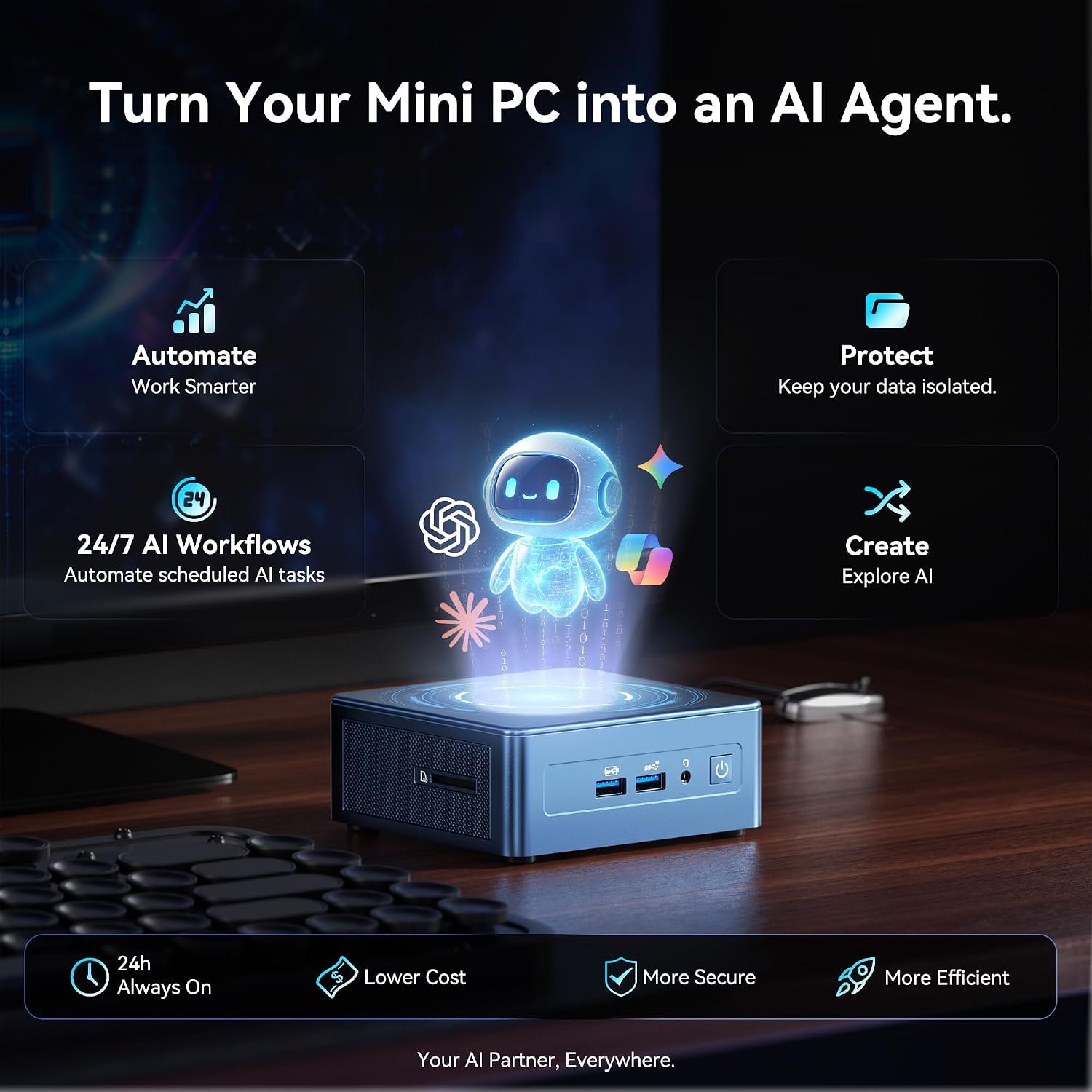 GEEKOM IT12 Mini PC, Intel Core i3-12300HE, 16GB RAM(up to 64GB), 256GB SSD - Image 6