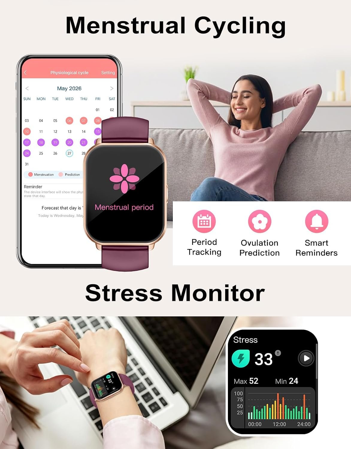 Smart Watch Answer/Make Call,Smart Watches for Women Men 1.85"HD Screen - Image 6