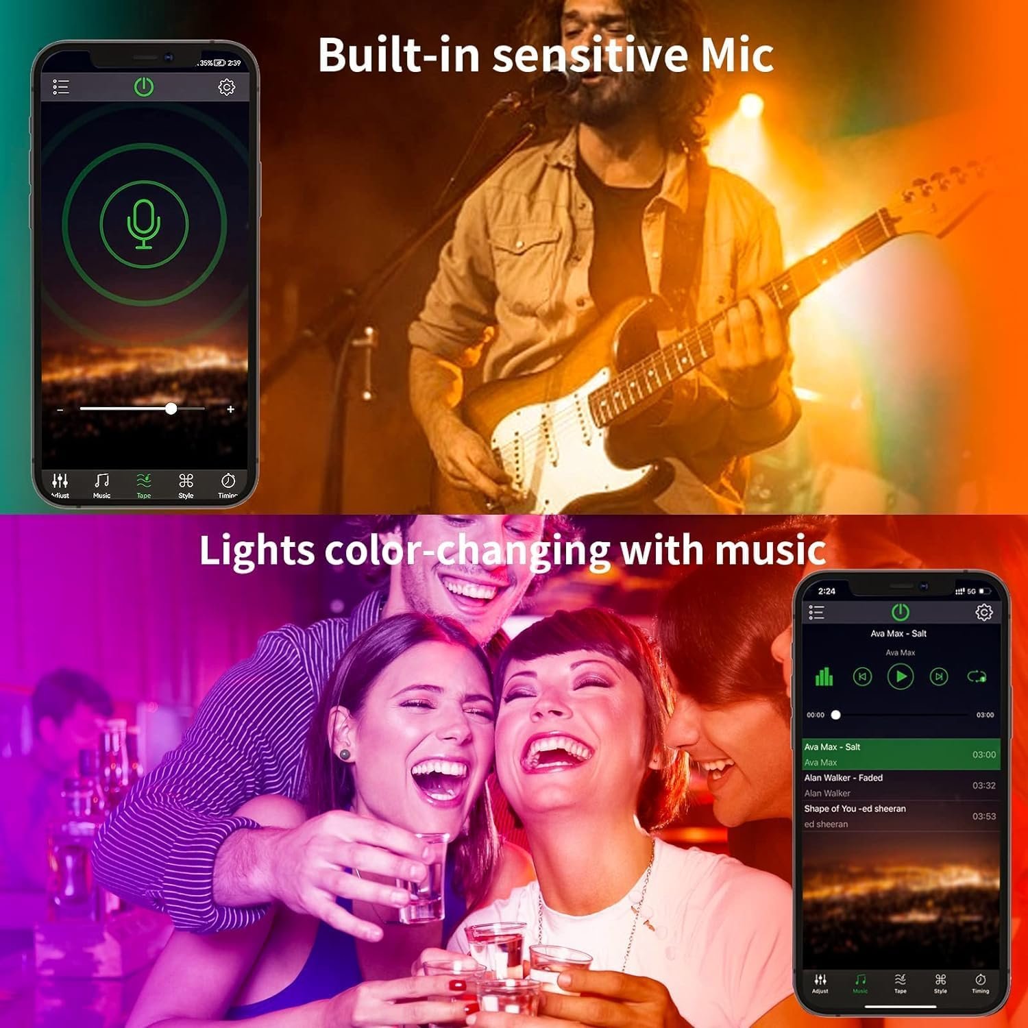 KSIPZE 30m Led Strip Lights RGB Music Sync Color Changing, Led Lights with Smart App Control Remote, Lights for Bedroom Lighting Flexible Home Decoration - Image 2