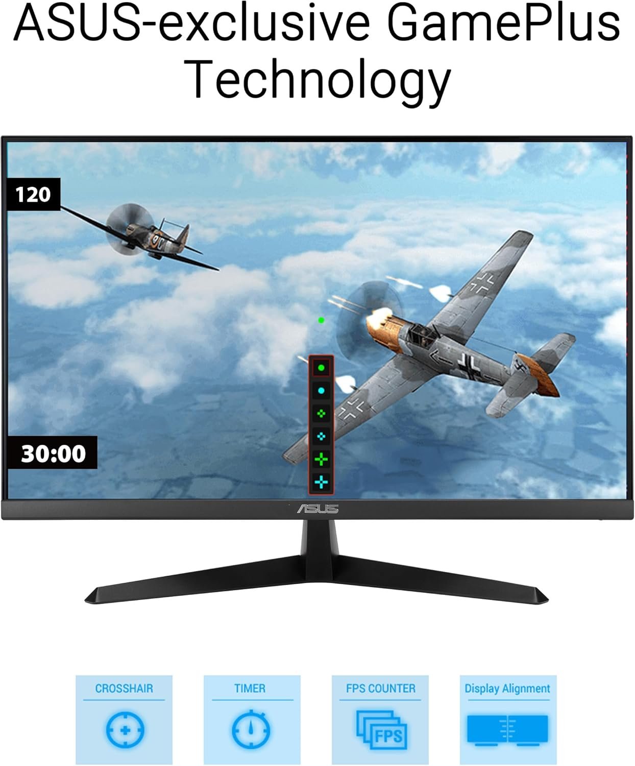 ASUS VY249HGR Eye Care Gaming Monitor – 24 inch FHD (1920x1080), IPS, 120Hz OC, SmoothMotion, 1ms MPRT, Adaptive Sync, Eye Care Plus, Blue Light Filter, Flicker Free, antibacterial treatment - Image 8