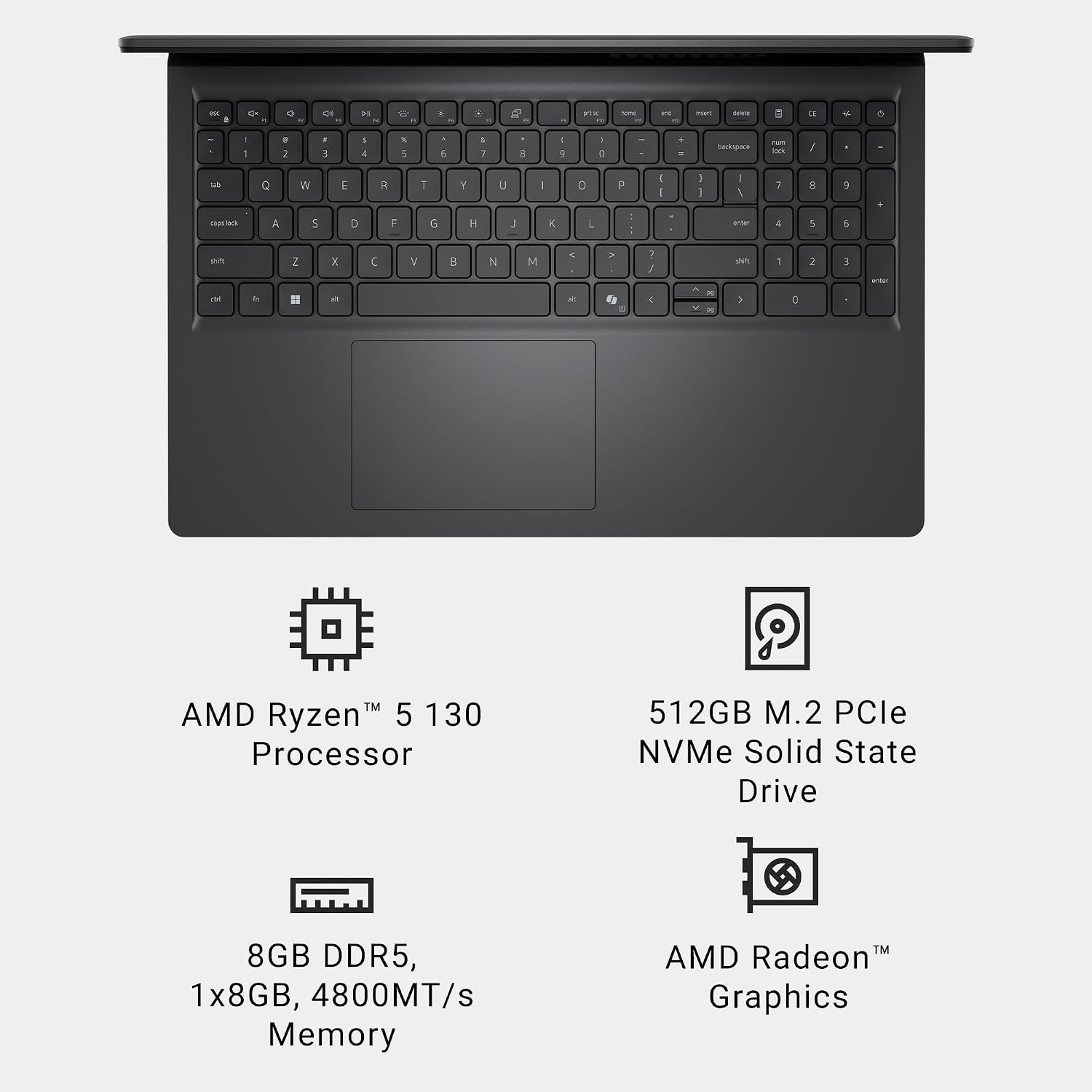 Dell 15 Laptop - AMD Ryzen 5 130, 8GB RAM, 512GB SSD - Image 15