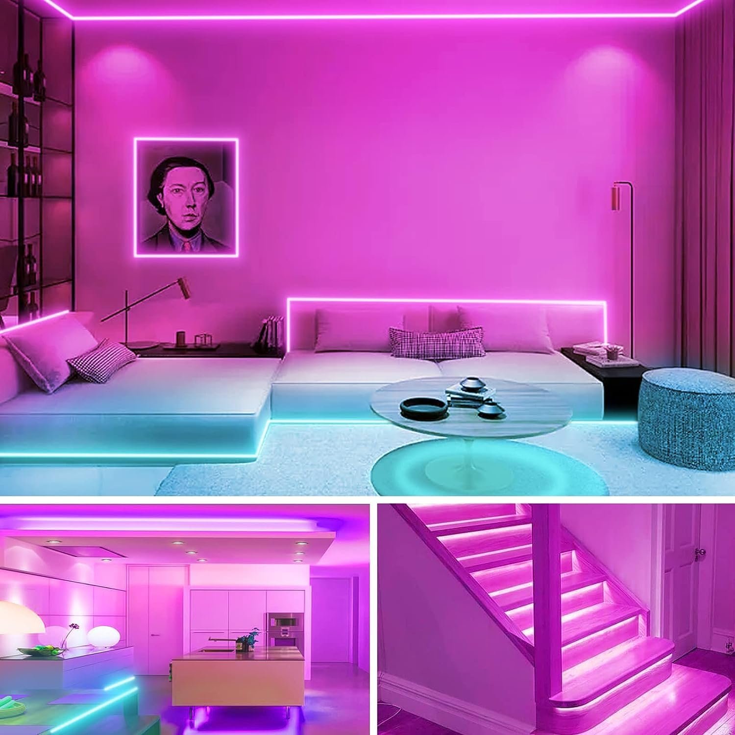 KSIPZE 30m Led Strip Lights RGB Music Sync Color Changing, Led Lights with Smart App Control Remote, Lights for Bedroom Lighting Flexible Home Decoration - Image 6