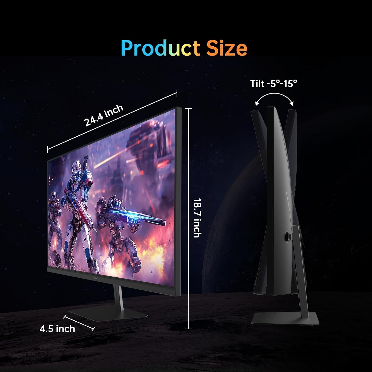 KTC 24 Inch Gaming Monitor, FHD 1080P@180Hz (OC 190Hz) Monior with Fast IPS Panel, 1ms Response Time, Adaptive Sync, HDR400, 133% sRGB, HDMI 2.0 / DP 1.4, Hardware Anti-Blue Light, VESA 100 * 100mm - Image 9