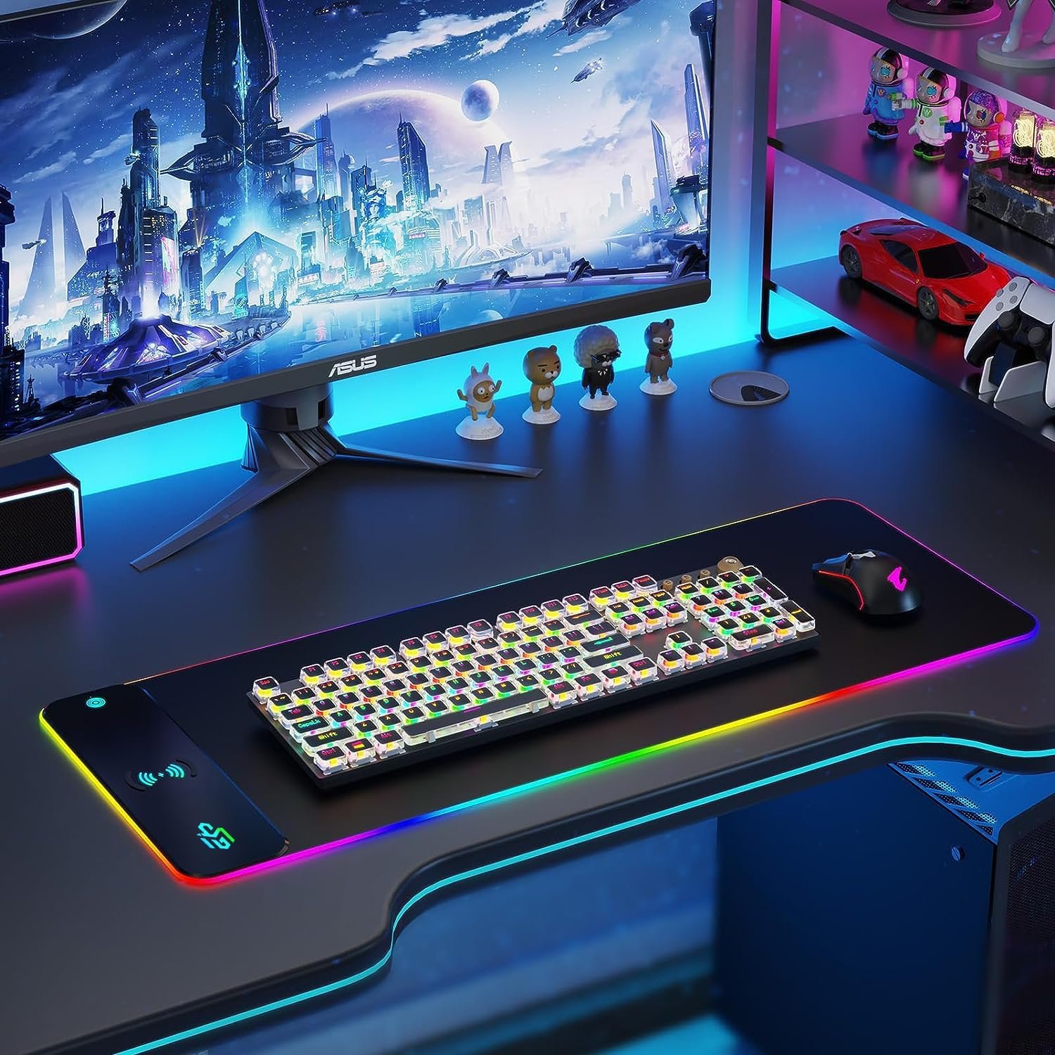 GIM 15W Wireless Charging RGB Gaming Mouse Mat, 800x300mm (Black) - Image 2