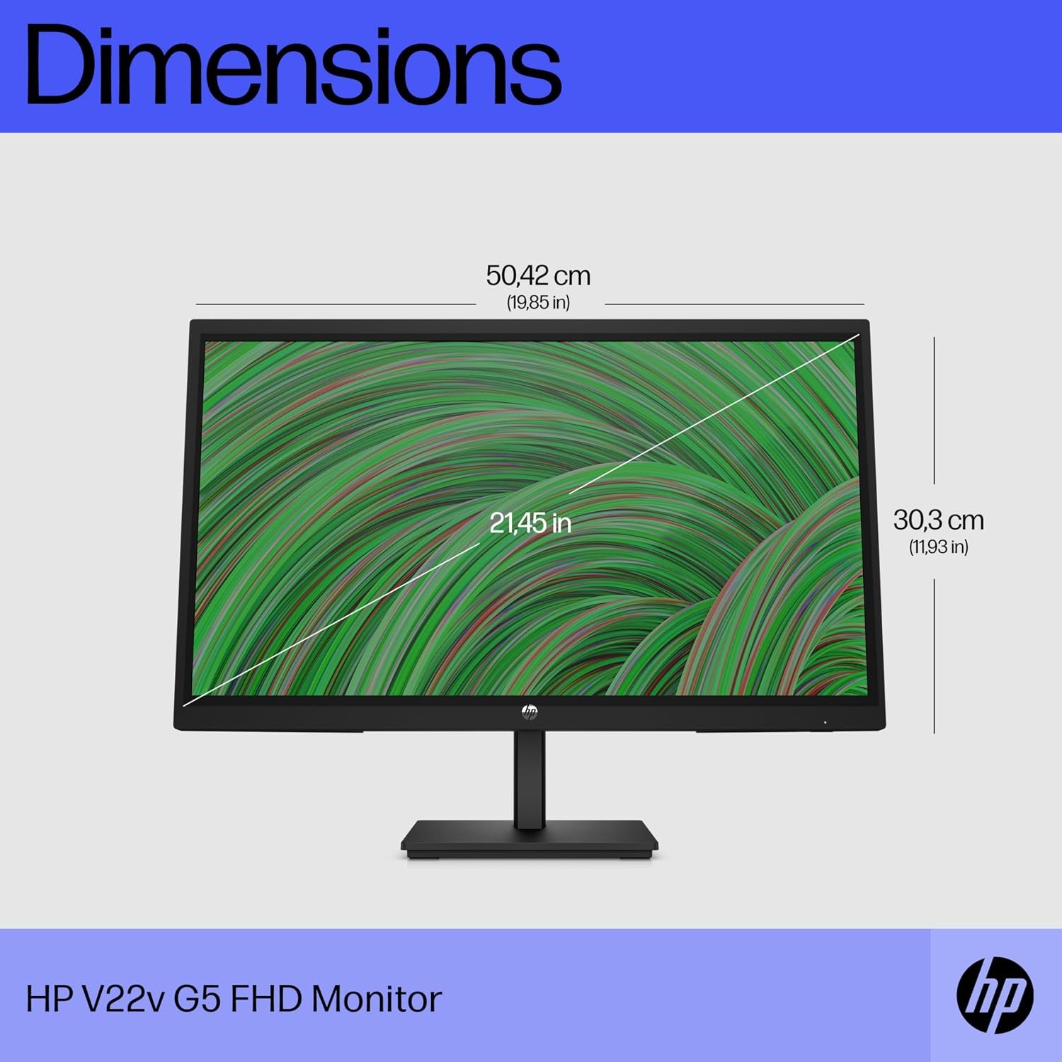 HP 21.4 5 inch Inch FHD Monitor | Full HD VA LCD Display |75hz Refresh Rate |200 Nits Brightness |3000:1 Contrast Ratio | AMD FreeSync Technology |Adjustable Tilt |1x HDMI 1.4, 1x VGA | Black |V22v G5 - Image 7
