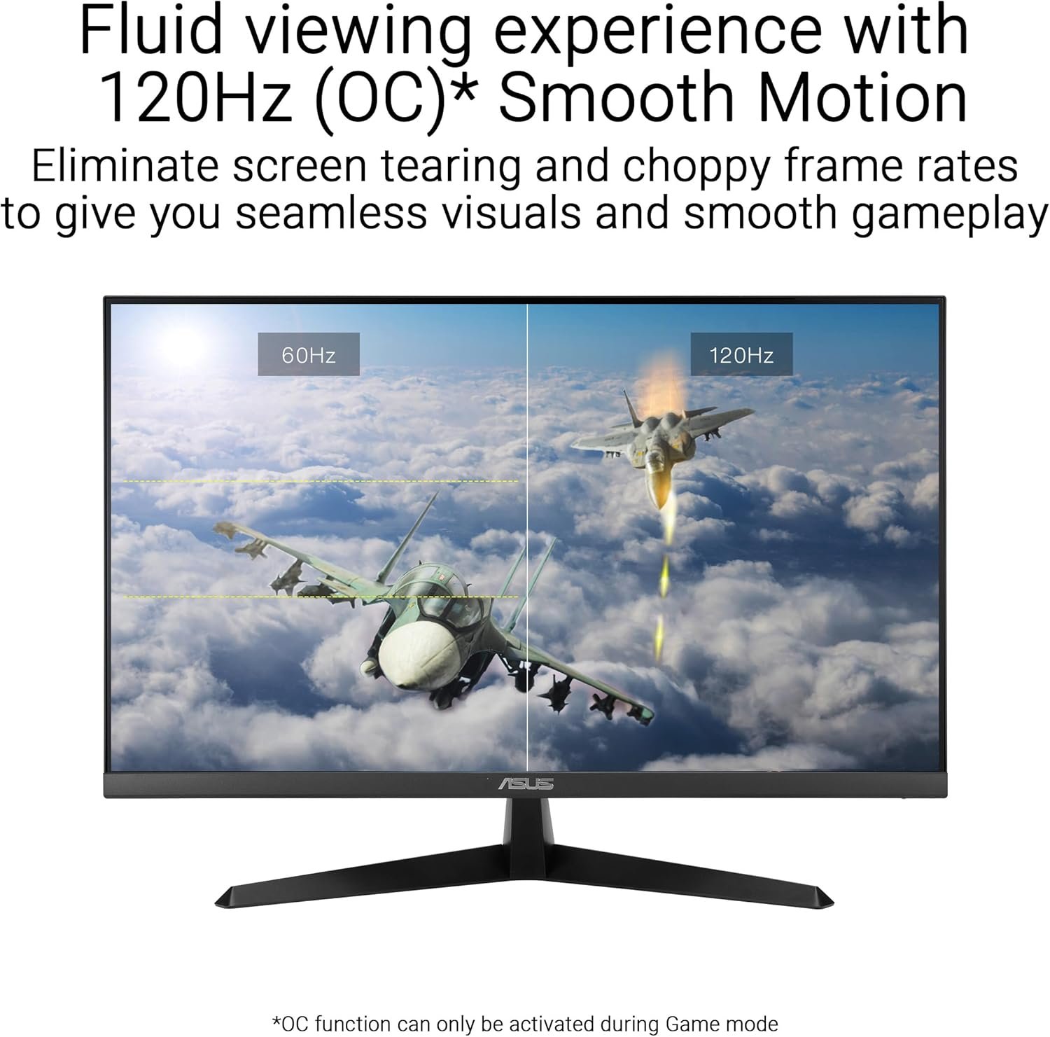 ASUS VY249HGR Eye Care Gaming Monitor – 24 inch FHD (1920x1080), IPS, 120Hz OC, SmoothMotion, 1ms MPRT, Adaptive Sync, Eye Care Plus, Blue Light Filter, Flicker Free, antibacterial treatment - Image 3