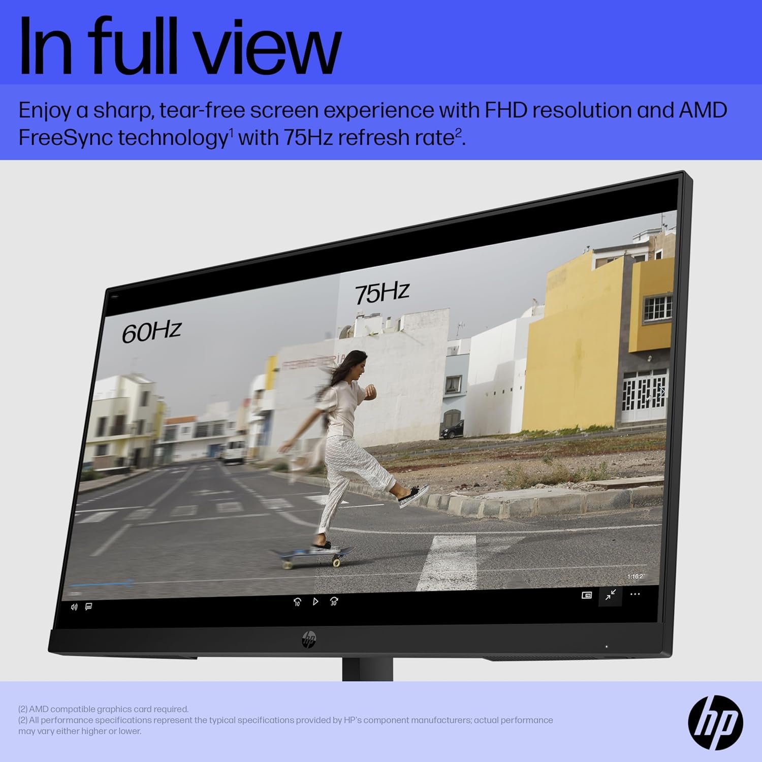 HP 21.4 5 inch Inch FHD Monitor | Full HD VA LCD Display |75hz Refresh Rate |200 Nits Brightness |3000:1 Contrast Ratio | AMD FreeSync Technology |Adjustable Tilt |1x HDMI 1.4, 1x VGA | Black |V22v G5 - Image 4