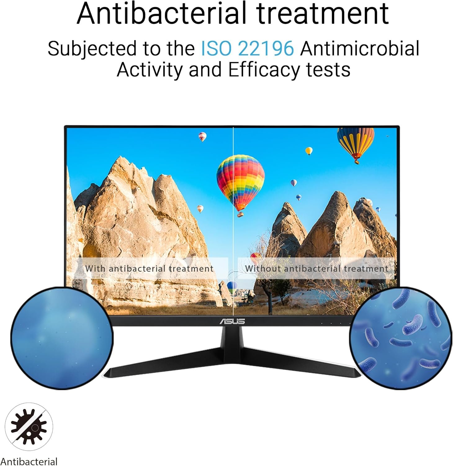 ASUS VY249HGR Eye Care Gaming Monitor – 24 inch FHD (1920x1080), IPS, 120Hz OC, SmoothMotion, 1ms MPRT, Adaptive Sync, Eye Care Plus, Blue Light Filter, Flicker Free, antibacterial treatment - Image 4