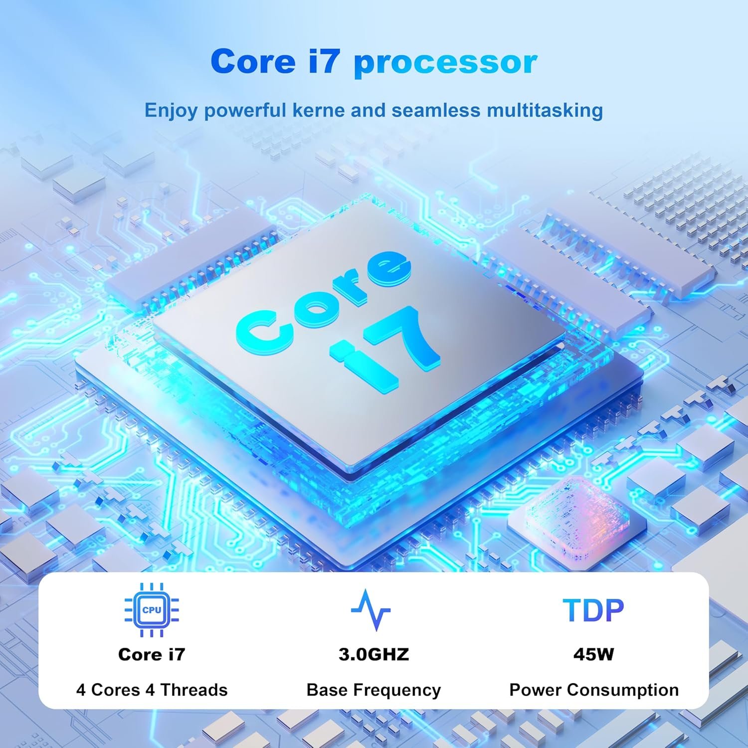 27 Inch All-in-One Computer FHD Desktop PC, Core i7 (Up to 3.0GHz), 16GB RAM, 512GB SSD, Rotatable Screen, Hidden Webcam, Dual-Band WiFi 6 & Bluetooth 5.3, All-in-One PC for Business & Creative Work - Image 3