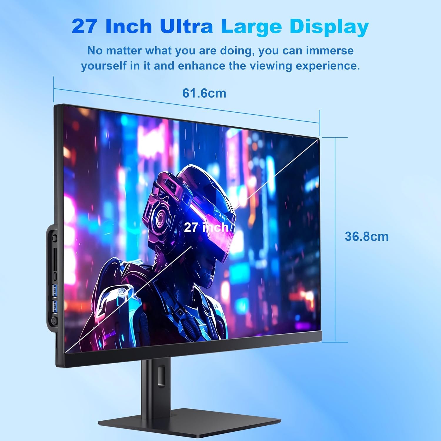 27 Inch All-in-One Computer FHD Desktop PC, Core i7 (Up to 3.0GHz), 16GB RAM, 512GB SSD, Rotatable Screen, Hidden Webcam, Dual-Band WiFi 6 & Bluetooth 5.3, All-in-One PC for Business & Creative Work - Image 2