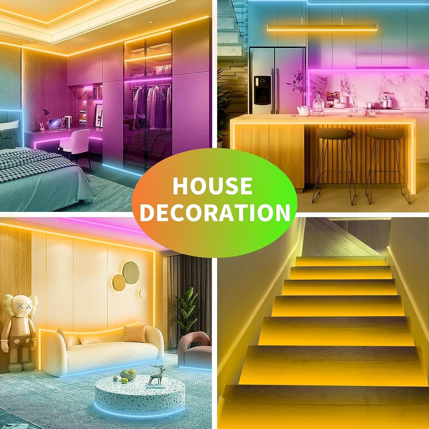 KSIPZE 30m Led Strip Lights RGB Music Sync Color Changing, Led Lights with Smart App Control Remote, Lights for Bedroom Lighting Flexible Home Decoration - Image 5